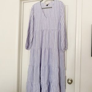 Women’s Striped Balloon Long-Sleeve Tiered Dress | Universal Thread